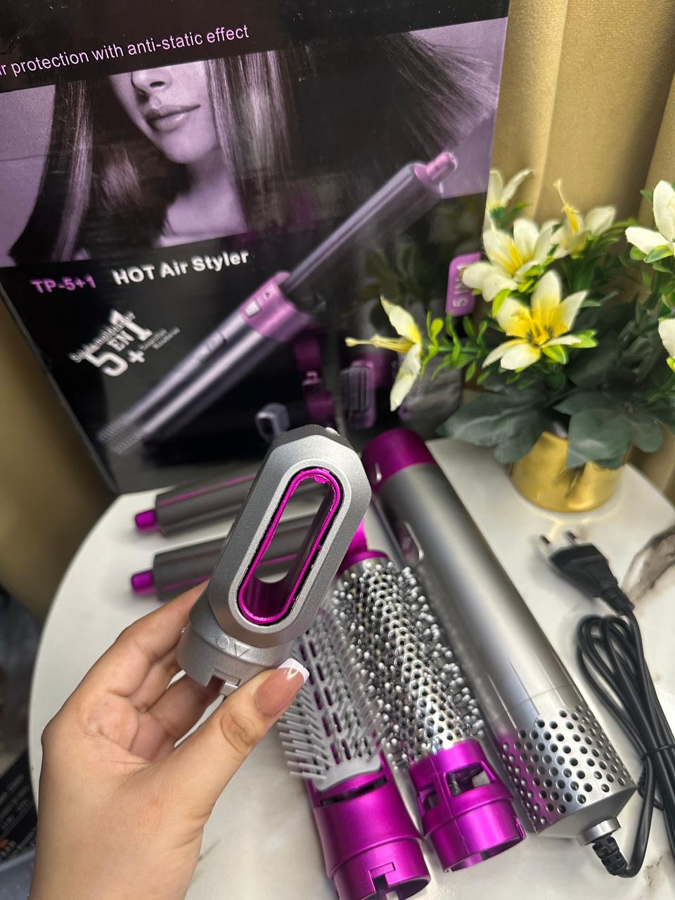 5 in 1 Air Wrap (New 2022 1000W Hot Air Brush + Hair Styler + Hair Straightening Brush + Automatic Curler)