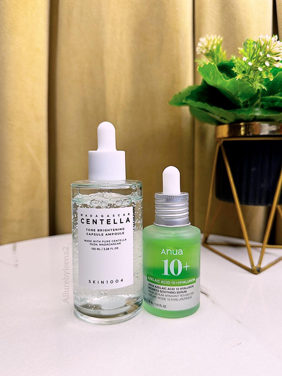 Anua Azelaic Acid 10 + Hyaluron Redness Soothing Serum &  Centella Tone Brightening Capsule Ampoule DUO🤍💚