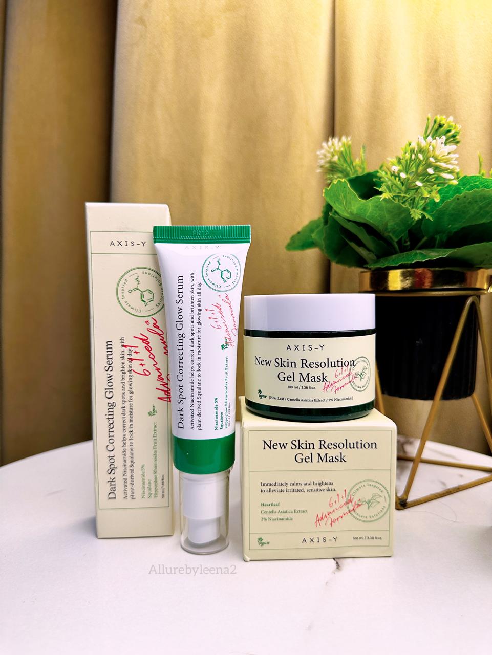 AXIS-Y Dark Spot Correcting Glow Serum & AXIS-Y New Skin Resolution Gel Mask