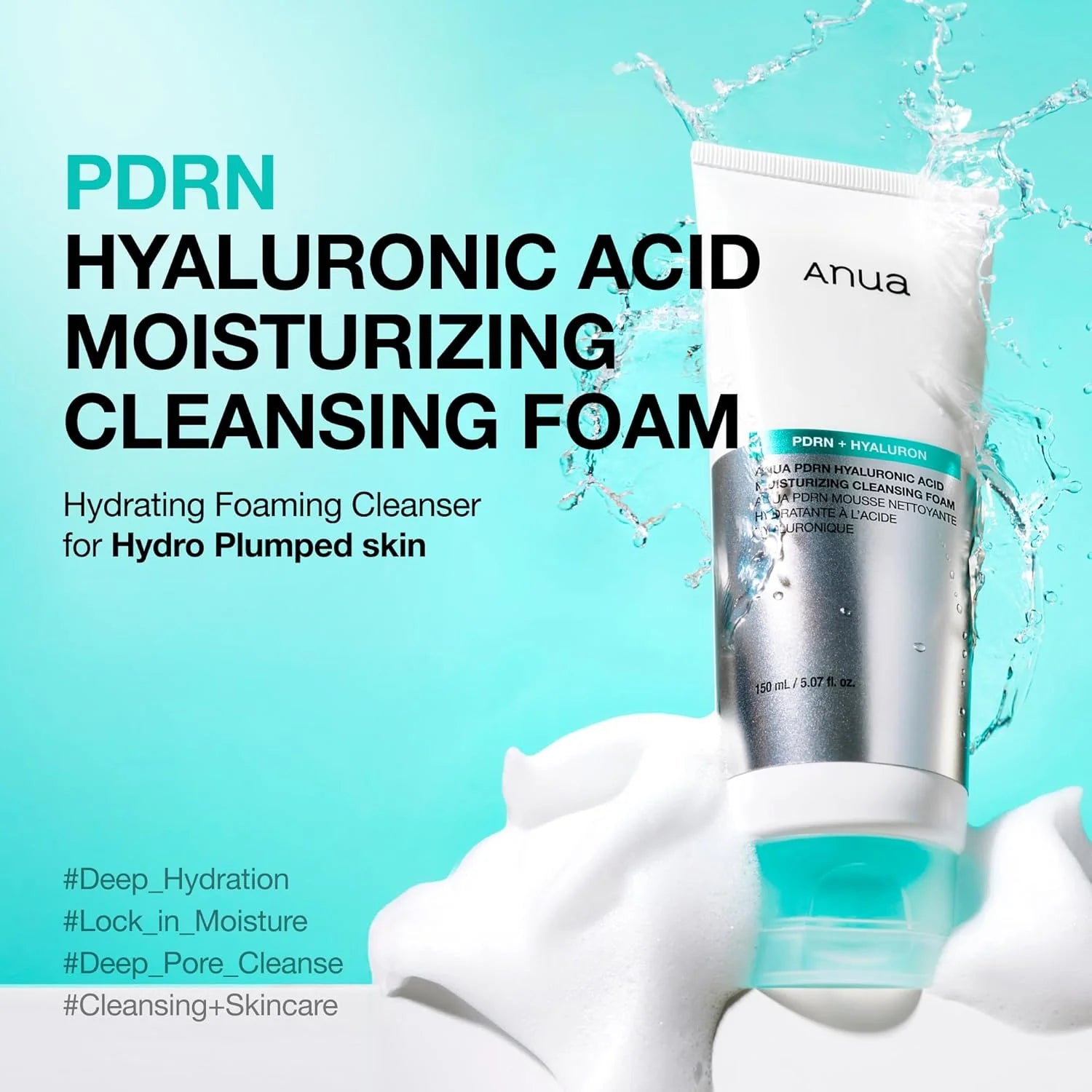 Anua PDRN Hyaluron Moisturizing Cleansing Foam 150ml