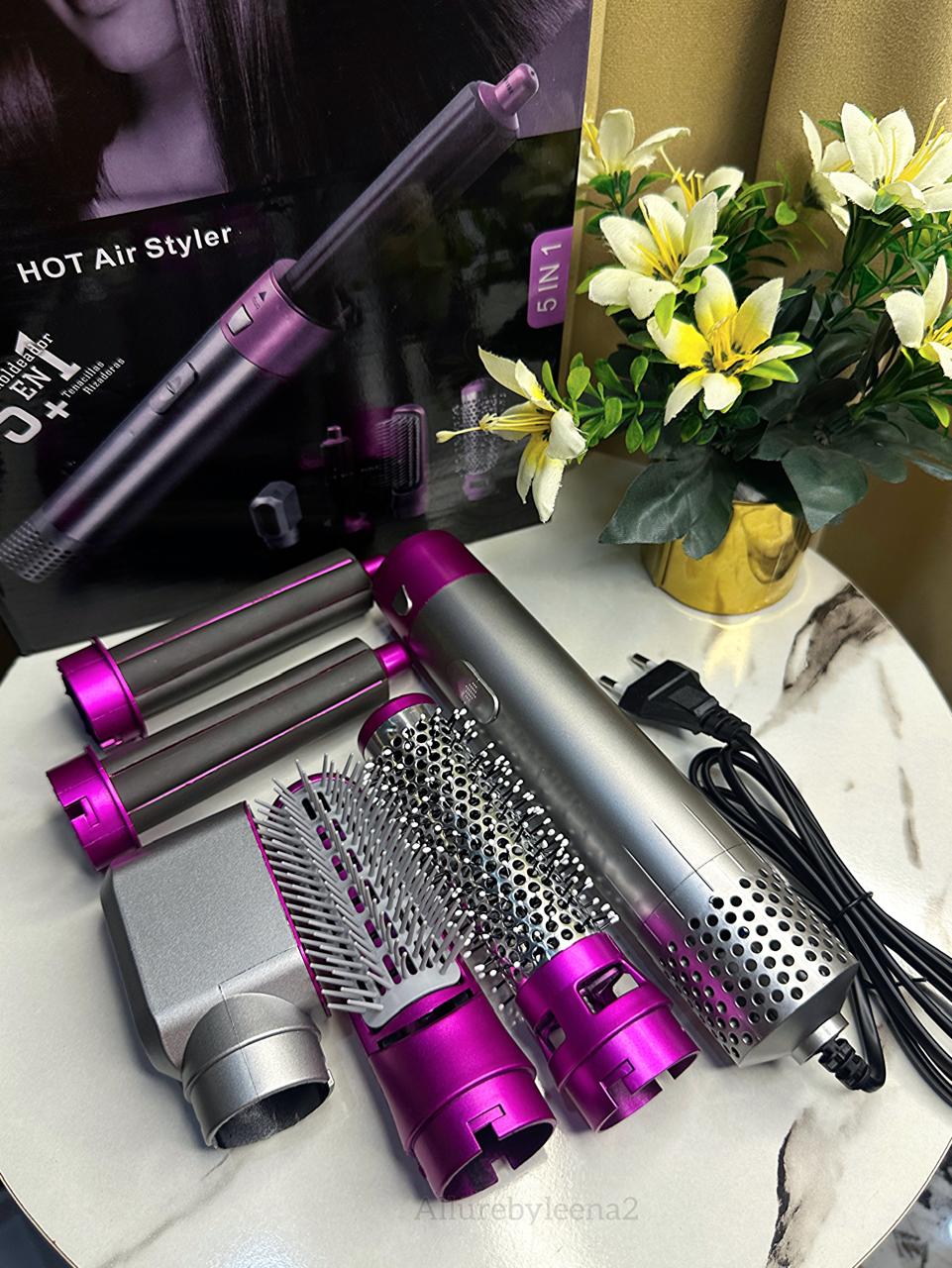 5 in 1 Air Wrap (New 2022 1000W Hot Air Brush + Hair Styler + Hair Straightening Brush + Automatic Curler)