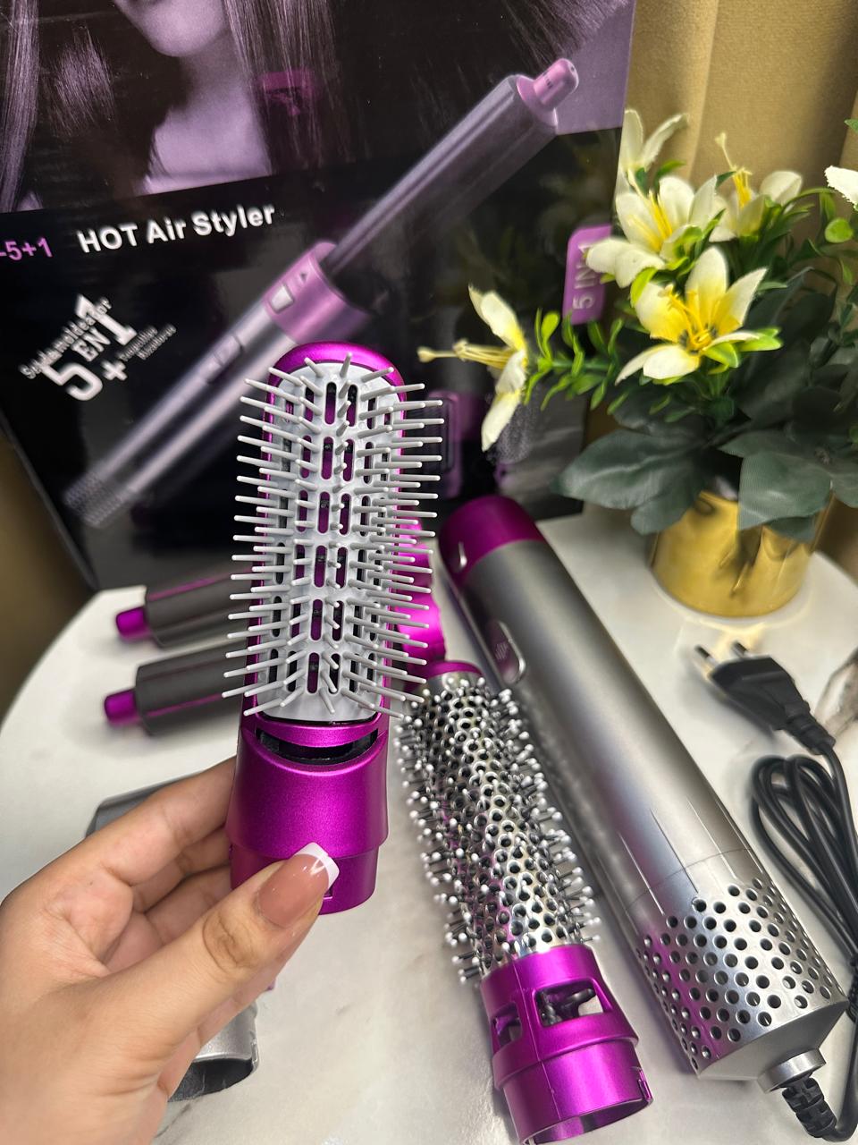 5 in 1 Air Wrap (New 2022 1000W Hot Air Brush + Hair Styler + Hair Straightening Brush + Automatic Curler)