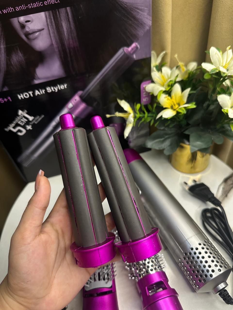 5 in 1 Air Wrap (New 2022 1000W Hot Air Brush + Hair Styler + Hair Straightening Brush + Automatic Curler)