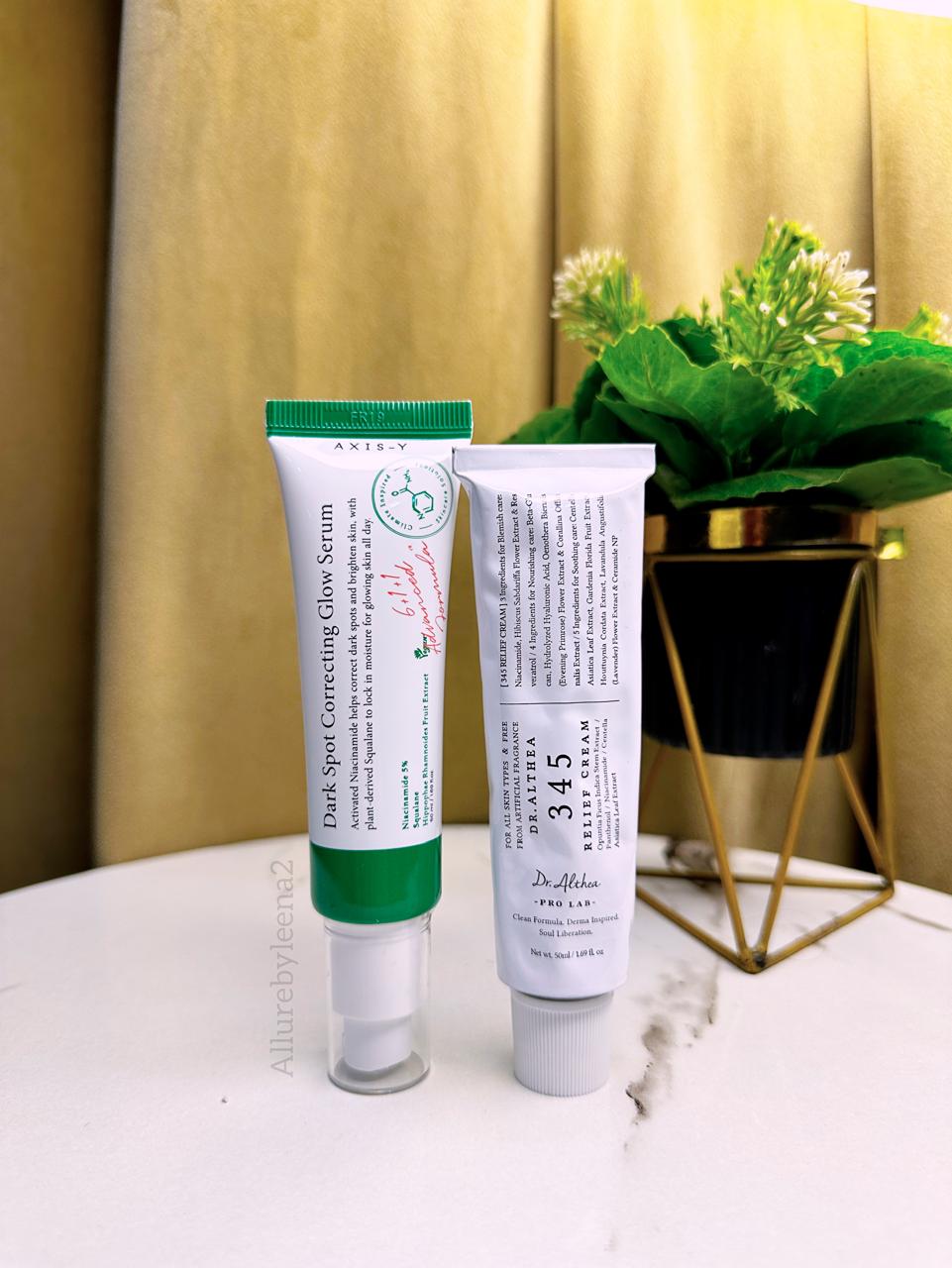 AXIS-Y Dark Spot Correcting Glow Serum & DR.ALTHEA 345 Relief Cream
