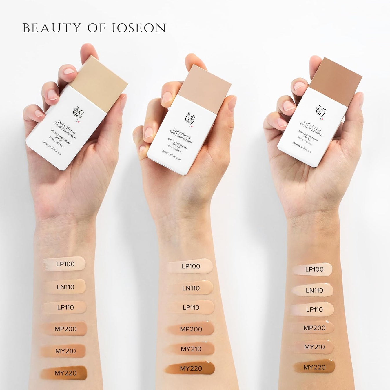 BEAUTY OF JOSEON DAILY TINTED FLUID SUNSCREEN LP100 – TONE-UP SPF, LIGHTWEIGHT UV PROTECTION & GLOW FINISH