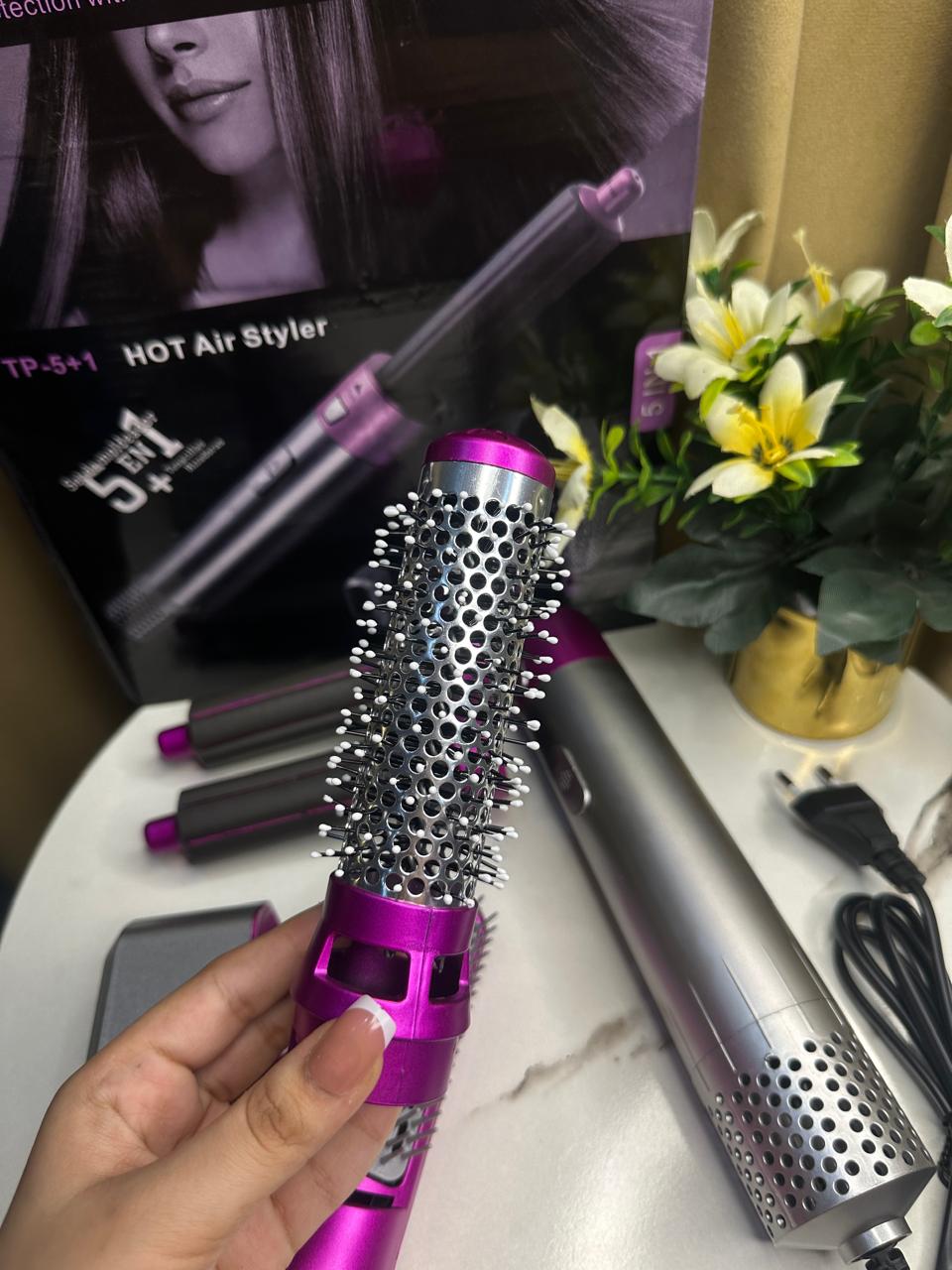5 in 1 Air Wrap (New 2022 1000W Hot Air Brush + Hair Styler + Hair Straightening Brush + Automatic Curler)