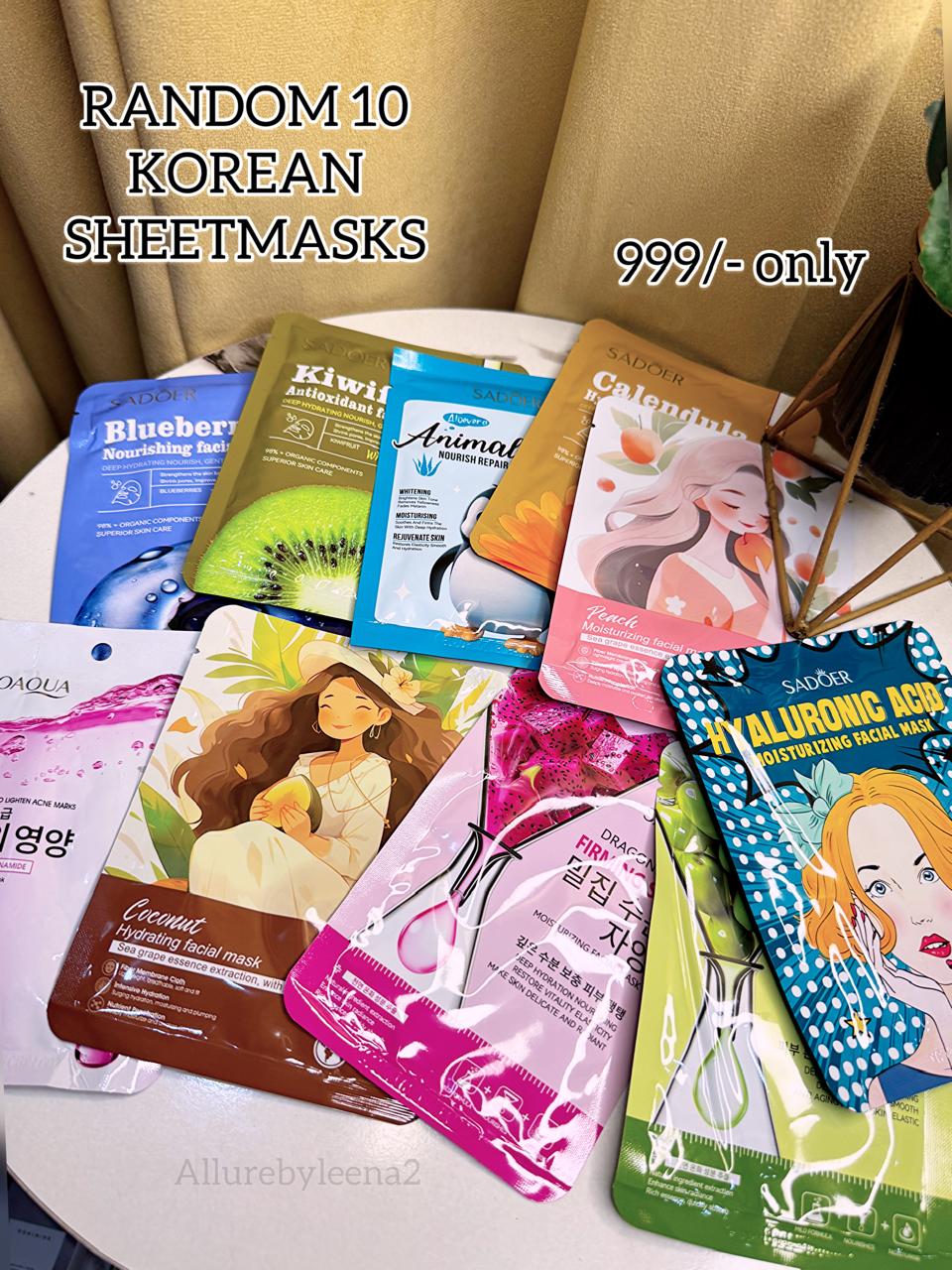 Korean Sheet Mask Deal (10 Pieces)