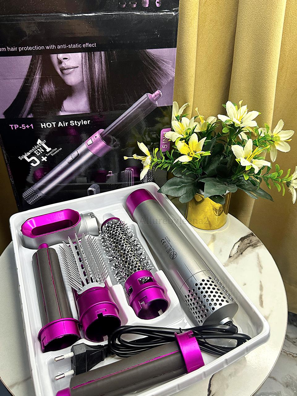 5 in 1 Air Wrap (New 2022 1000W Hot Air Brush + Hair Styler + Hair Straightening Brush + Automatic Curler)