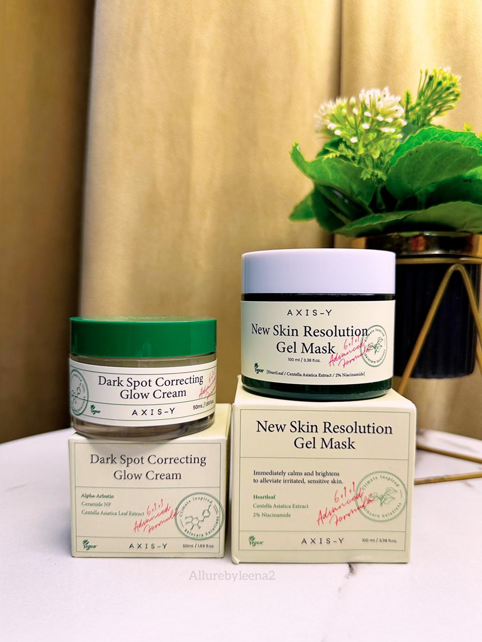 AXIS-Y Dark Spot Correcting Glow Cream & AXIS-Y New Skin Resolution Gel Mask