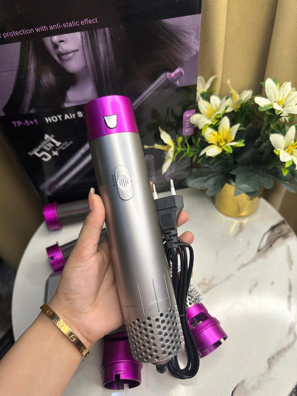 5 in 1 Air Wrap (New 2022 1000W Hot Air Brush + Hair Styler + Hair Straightening Brush + Automatic Curler)