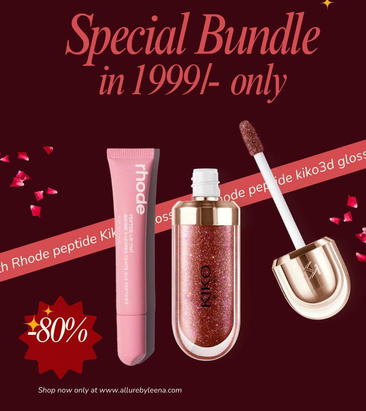 Bundle Deal KIKO GLOSS &amp; RHODE PEPTIDE  (random shades)